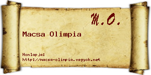 Macsa Olimpia névjegykártya